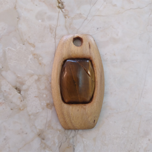 گردنبند چوبی نگین دار طرح مرجان سایز 5×2 سانتیمتر